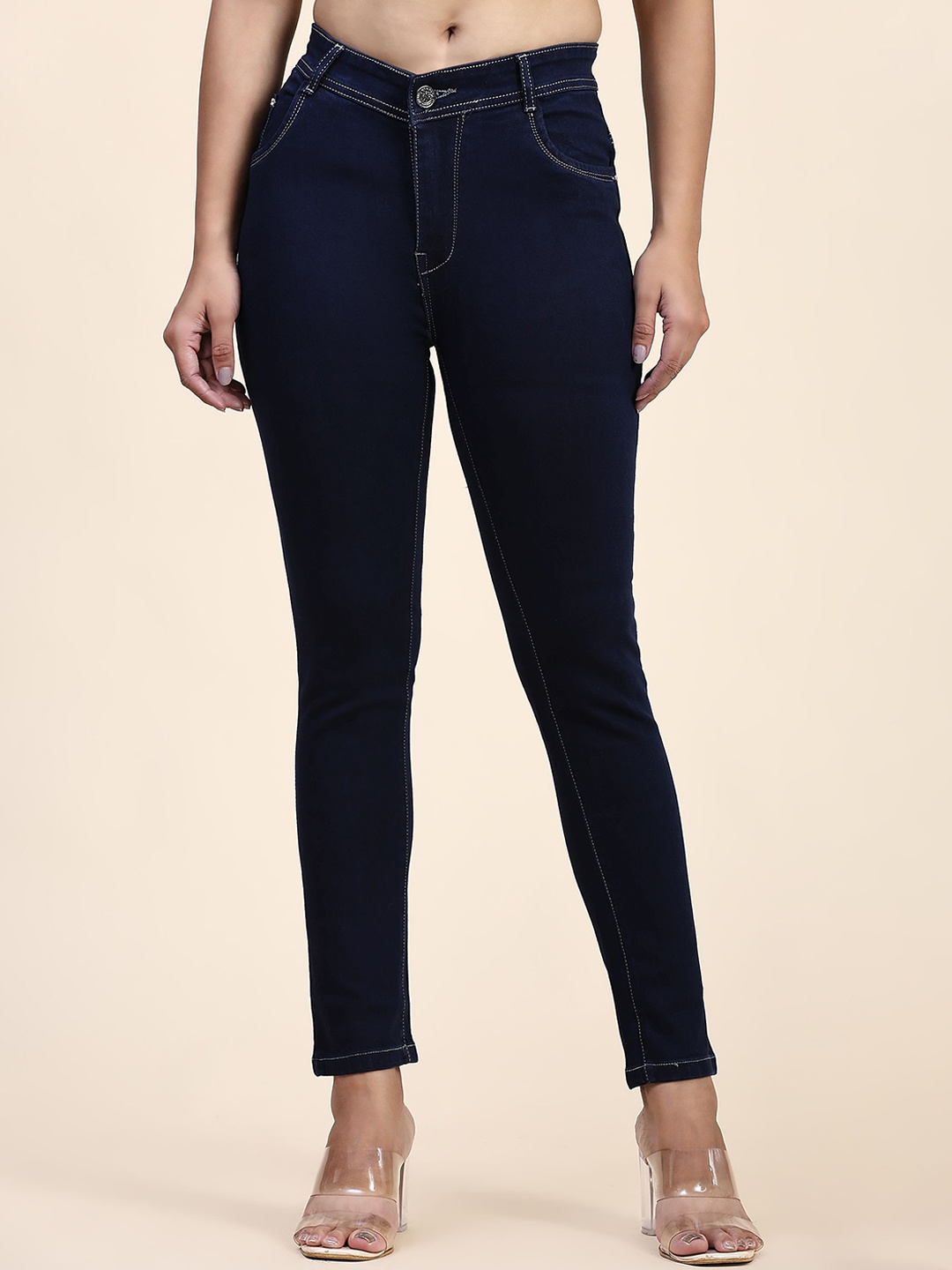 

BAESD Women Mid-Rise Clean Look Jeans, Blue