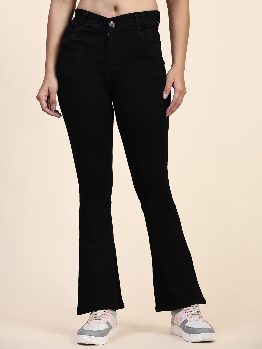 

BAESD Women Mid-Rise Clean Look Bootcut Jeans, Black