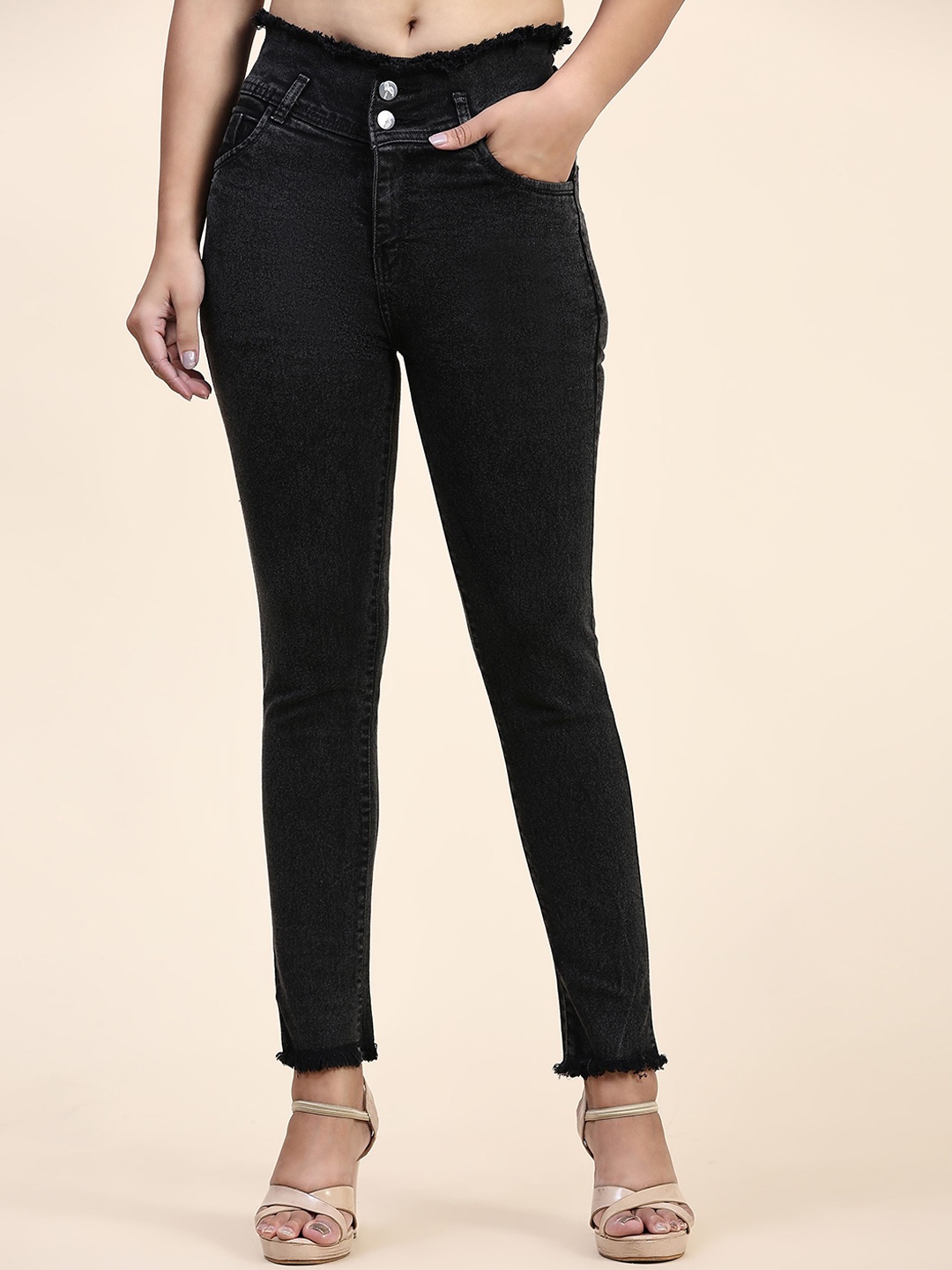 

BAESD Women High-Rise Clean Look Jeans, Black