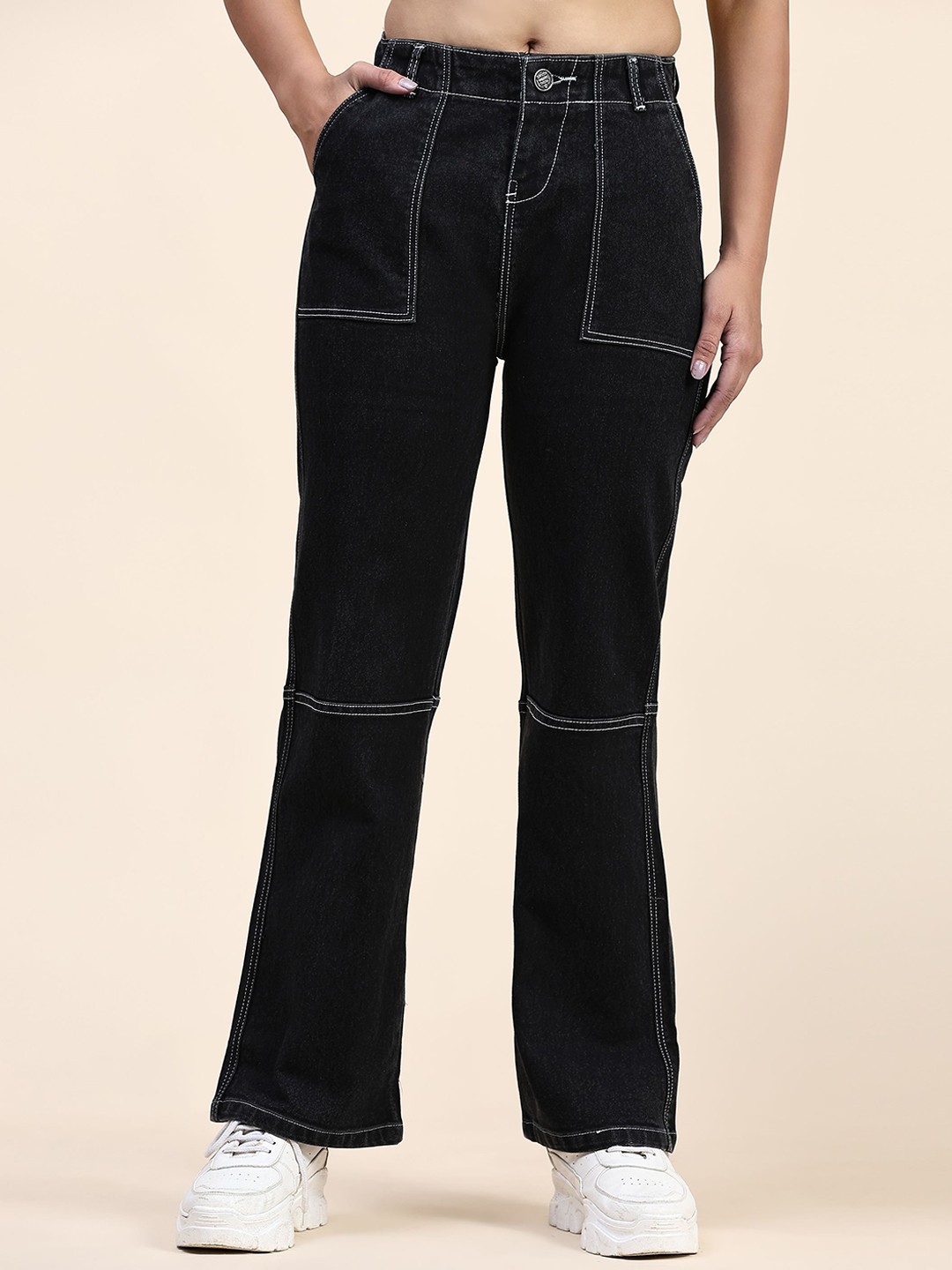 

BAESD Women Mid-Rise Clean Look Jeans, Black