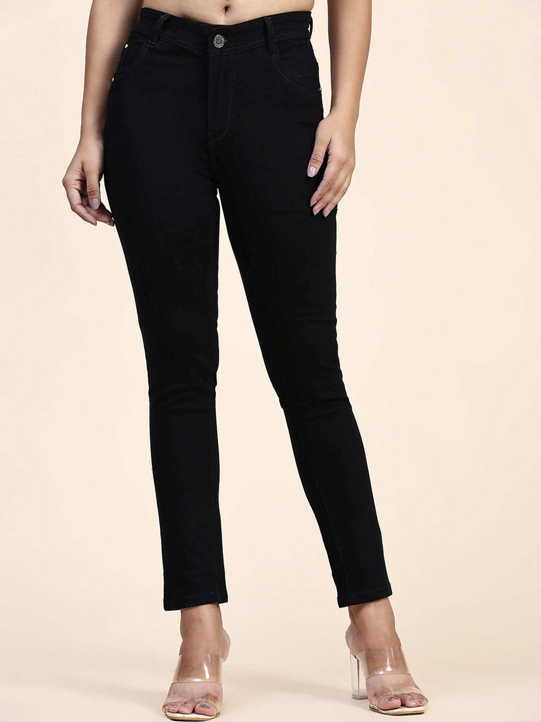 

BAESD Women Clean Look Mid-Rise Jeans, Black