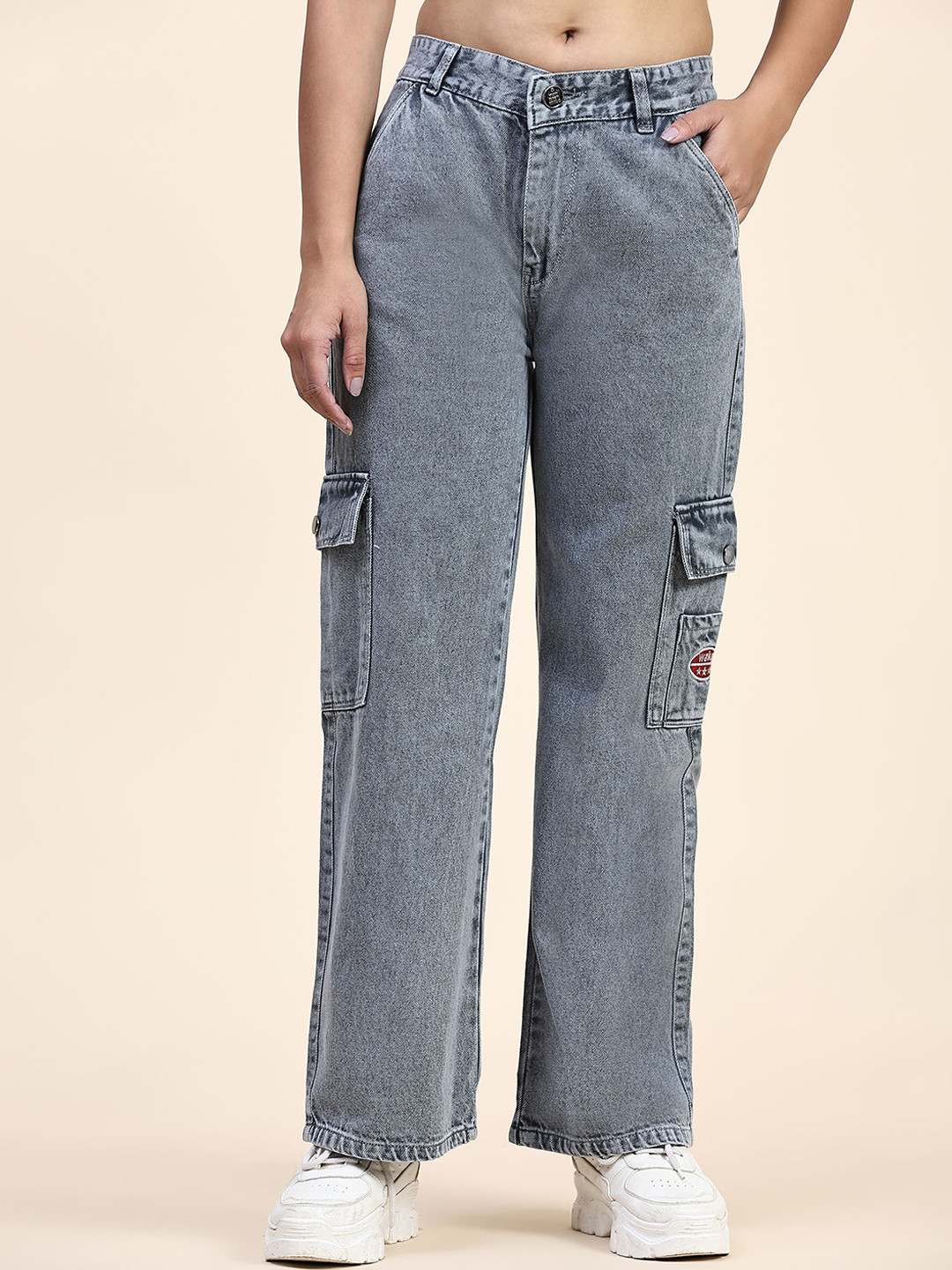 

BAESD Women High-Rise Clean Look Jeans, Grey