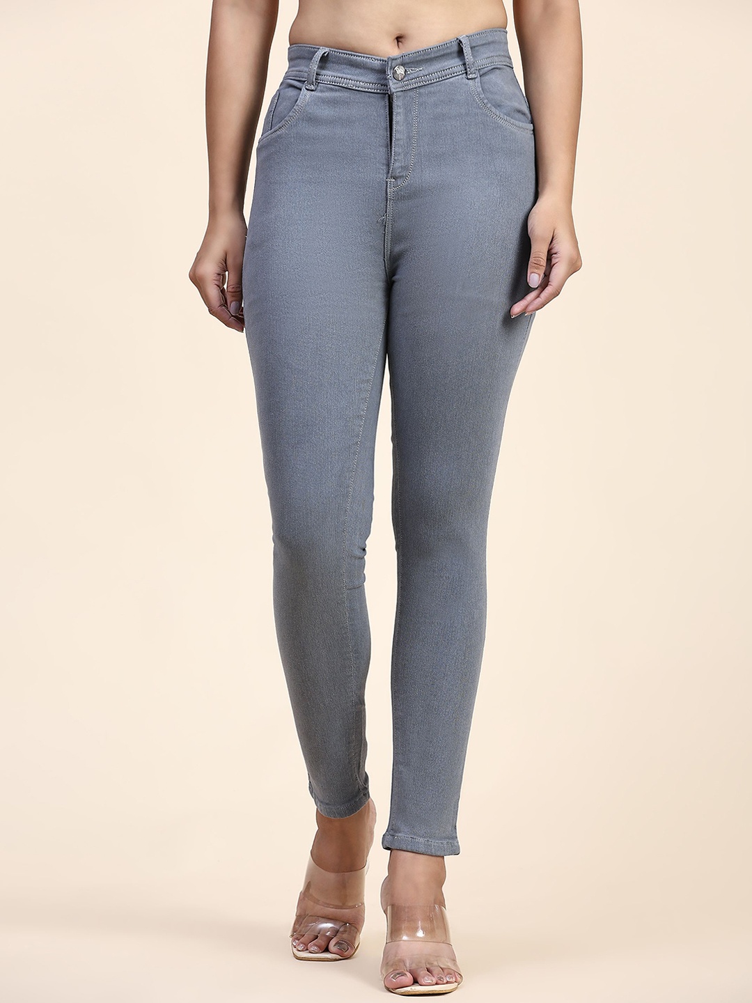 

BAESD Women Mid-Rise Clean Look Jeans, Grey