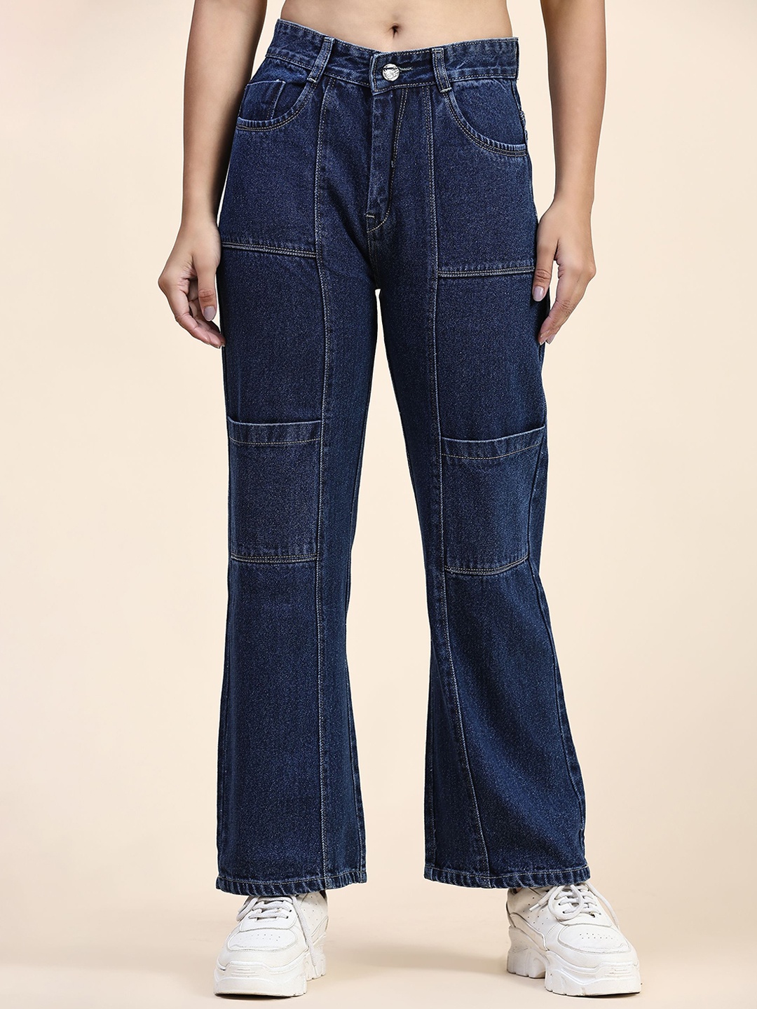 

BAESD Women Mid-Rise Clean Look Dark Shade Jeans, Blue