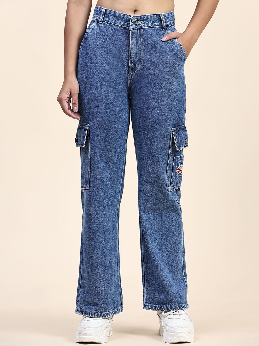 

BAESD Women Regular Fit High-Rise Light Fade Clean Look Jeans, Blue