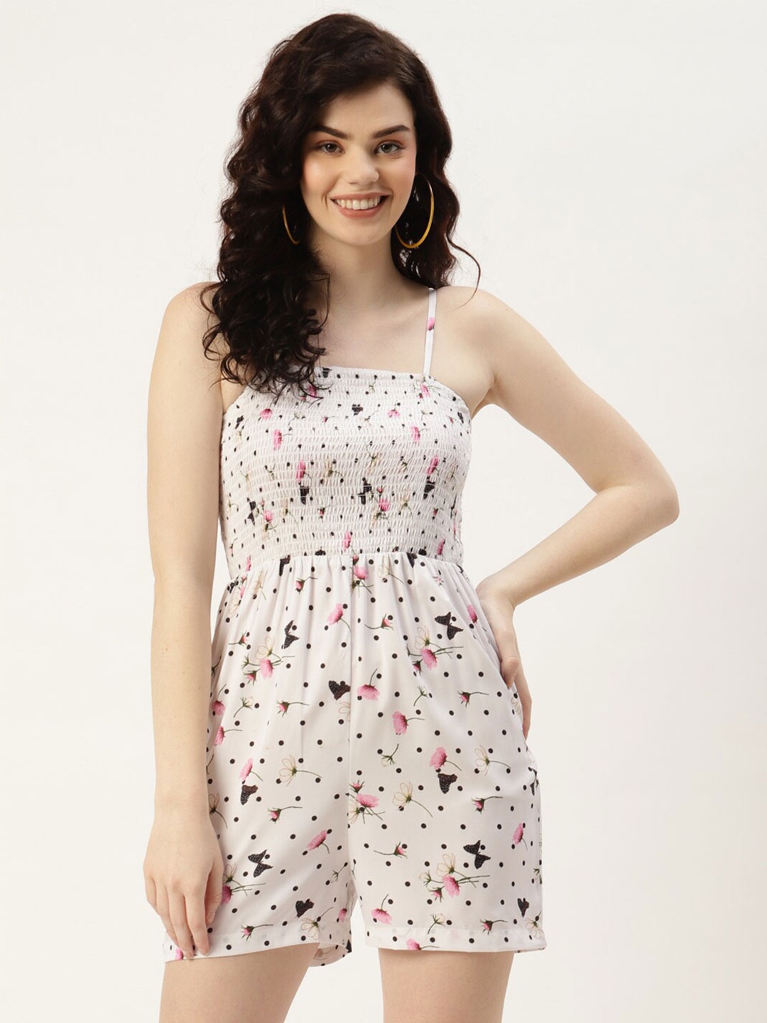 

Sleek Italia Printed Jumpsuit, White