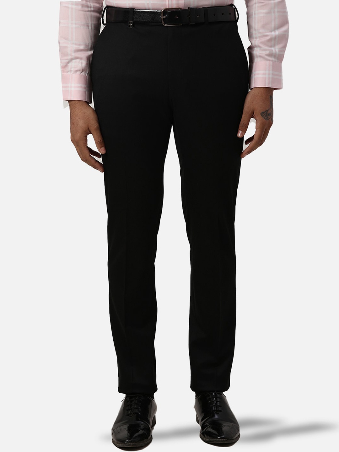 

Park Avenue Men Slim Fit Formal Trousers, Black