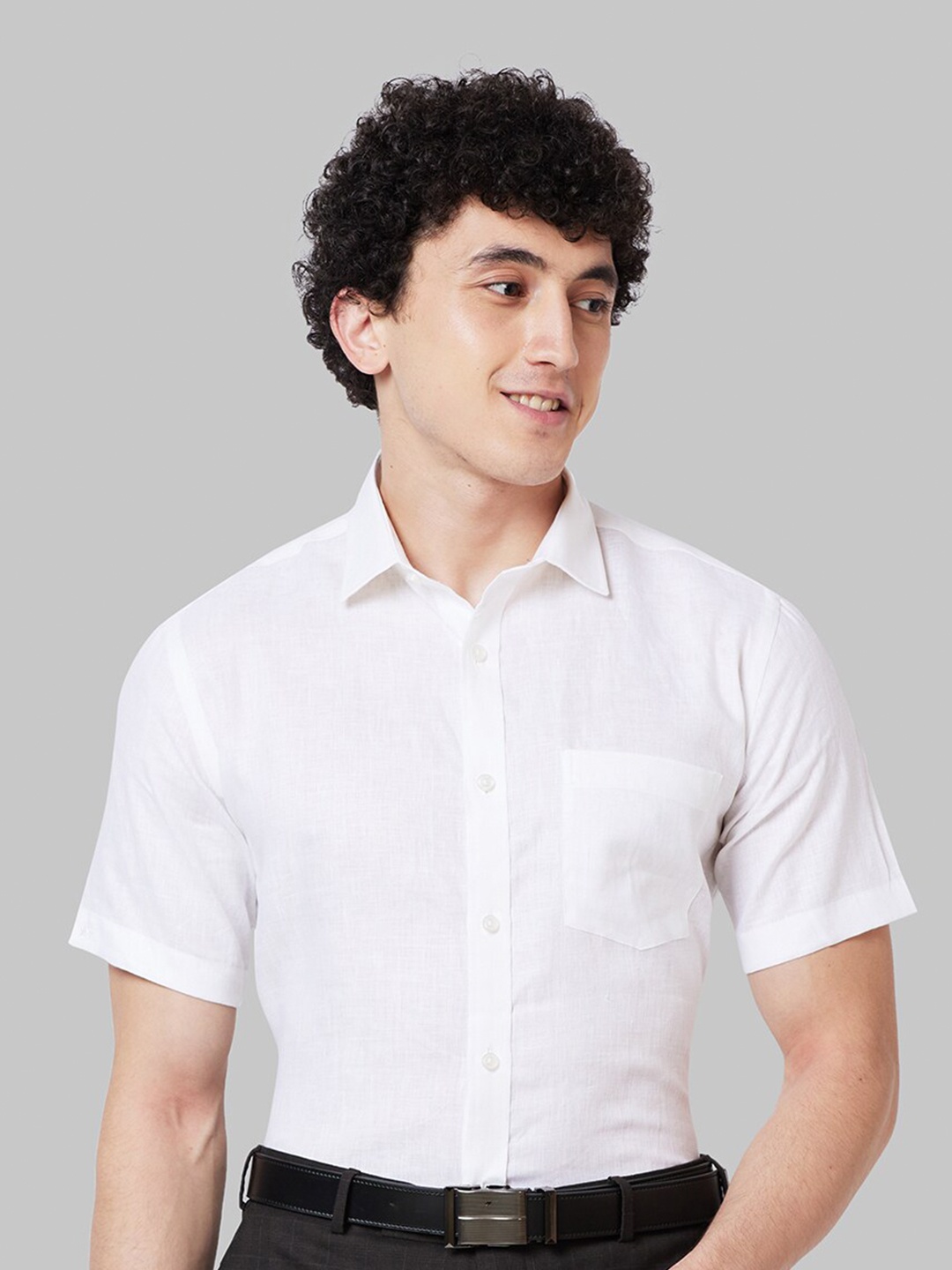 

Park Avenue Spread Collar Linen Formal Shirt, White
