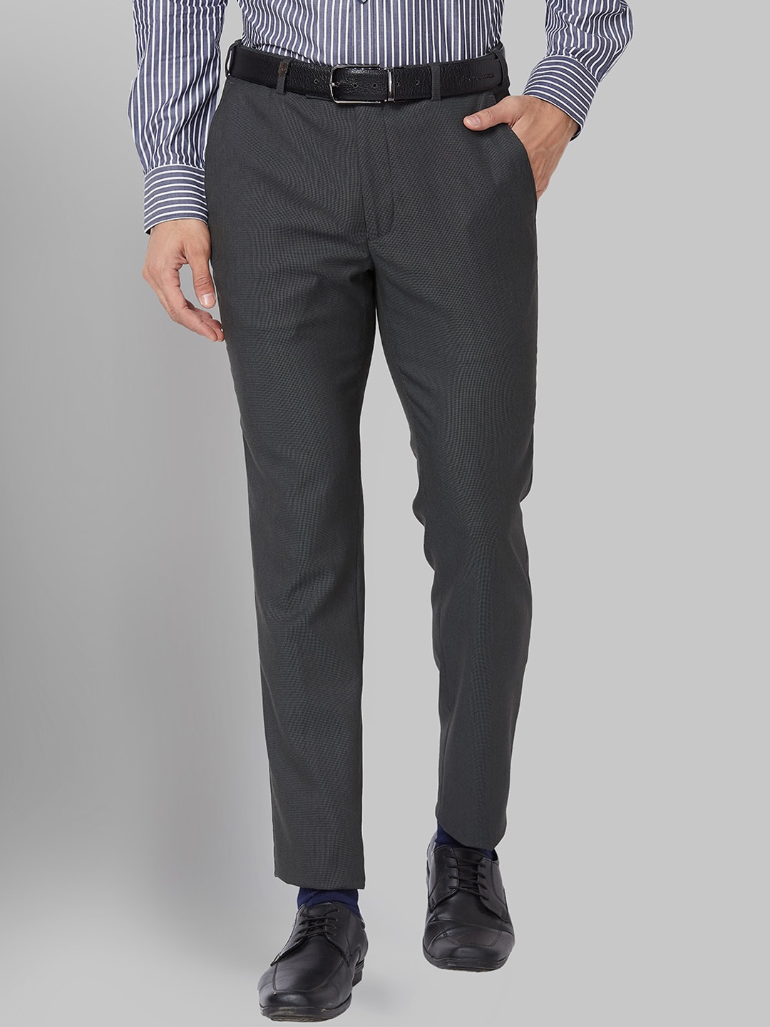 

Park Avenue Men Mid Rise Slim Fit Formal Trousers, Grey