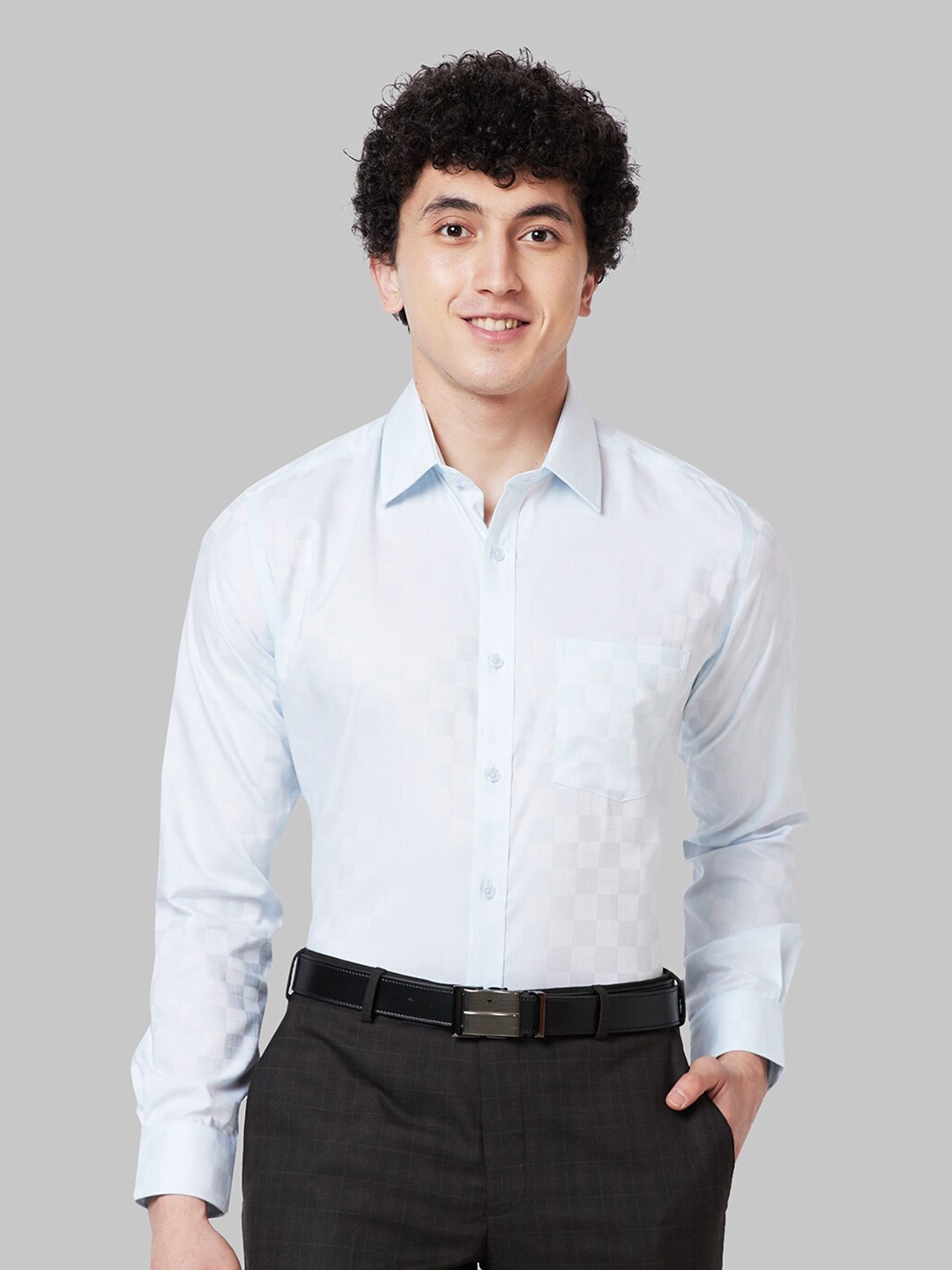 

Park Avenue Men Regular Fit Self Design Cotton Formal Shirt, Green