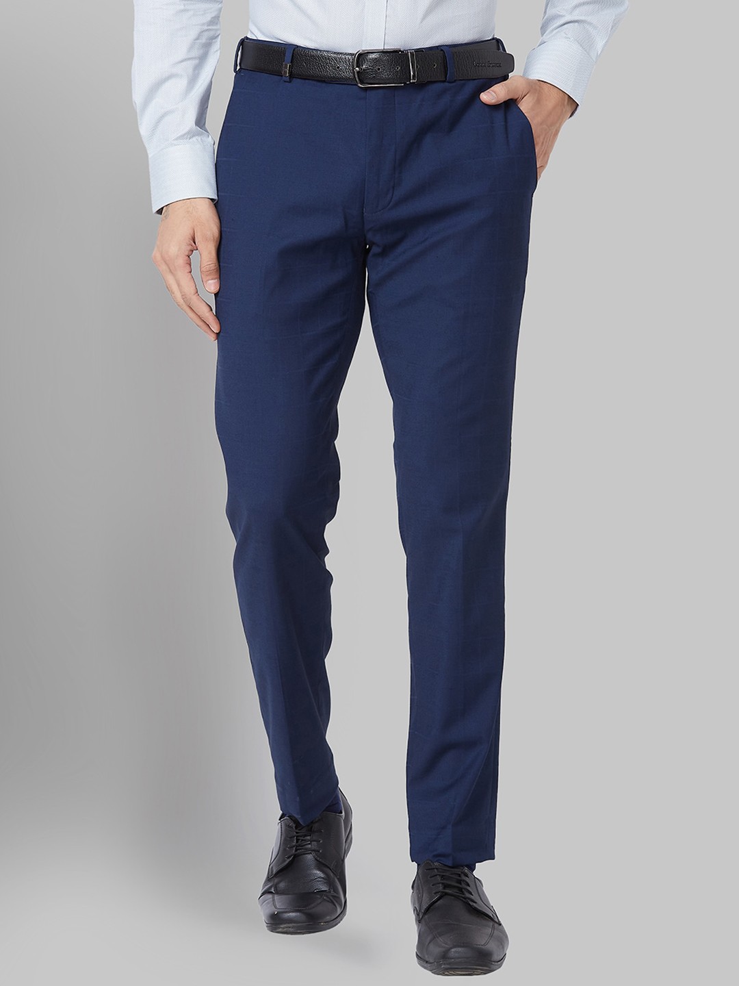 

Park Avenue Men Mid-Rise Slim Fit Trousers, Blue