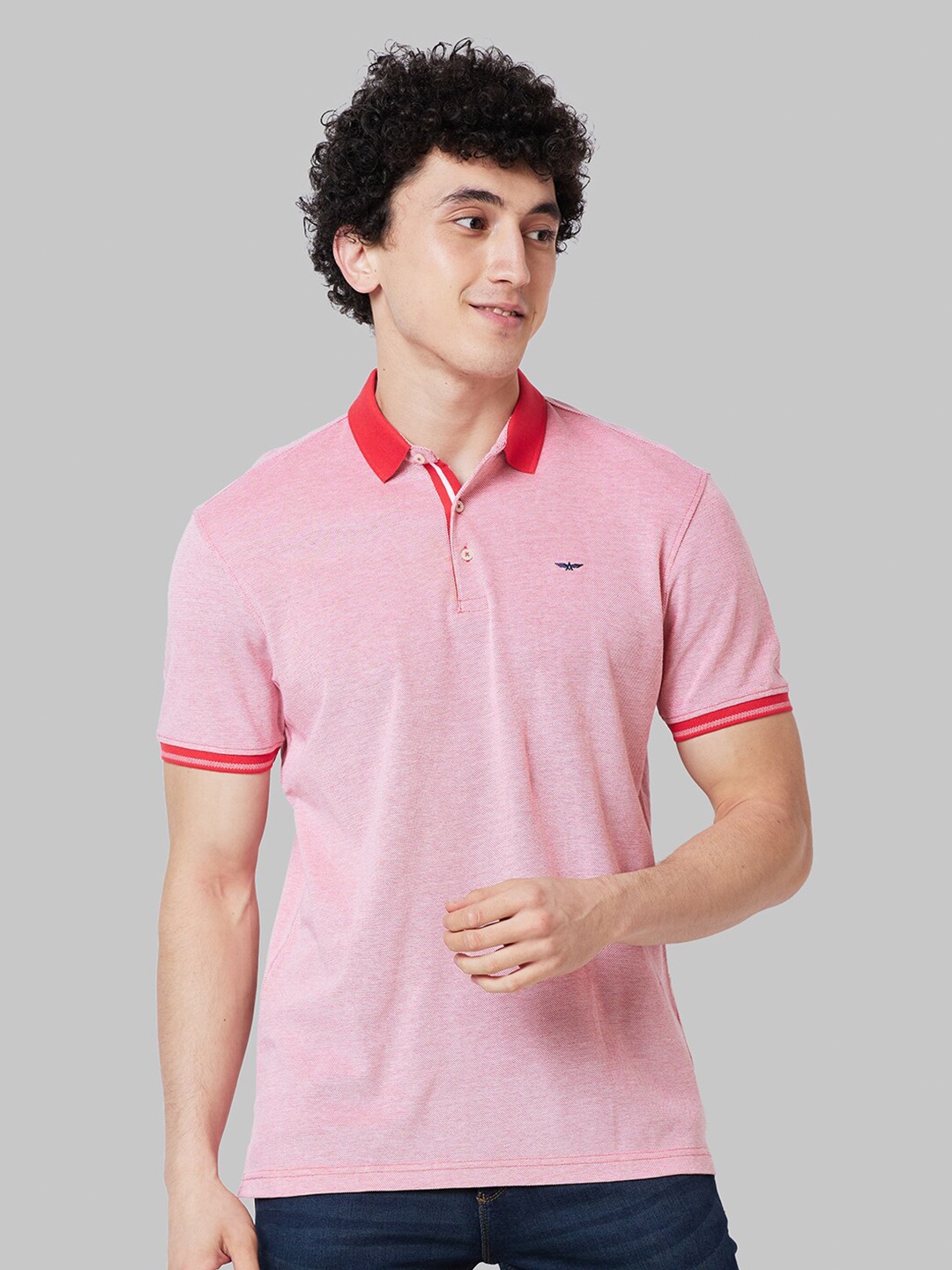 

Park Avenue Polo Collar Slim Fit Cotton T-Shirt, Red