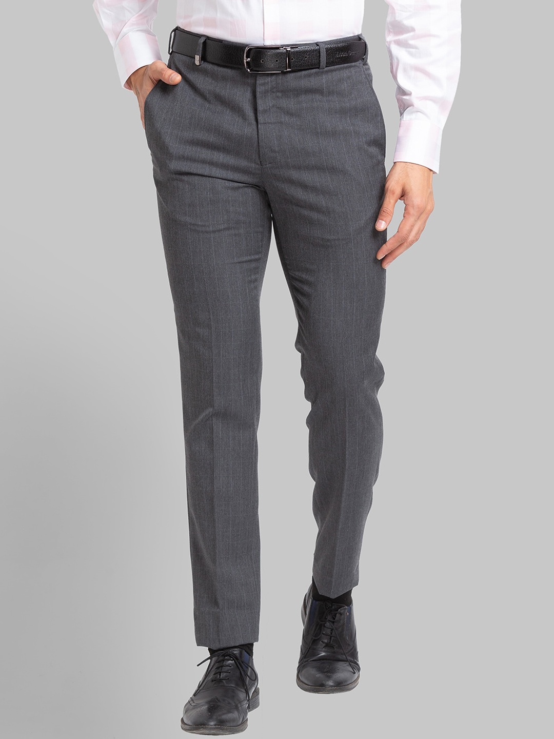

Park Avenue Men Slim Fit Formal Trousers, Grey