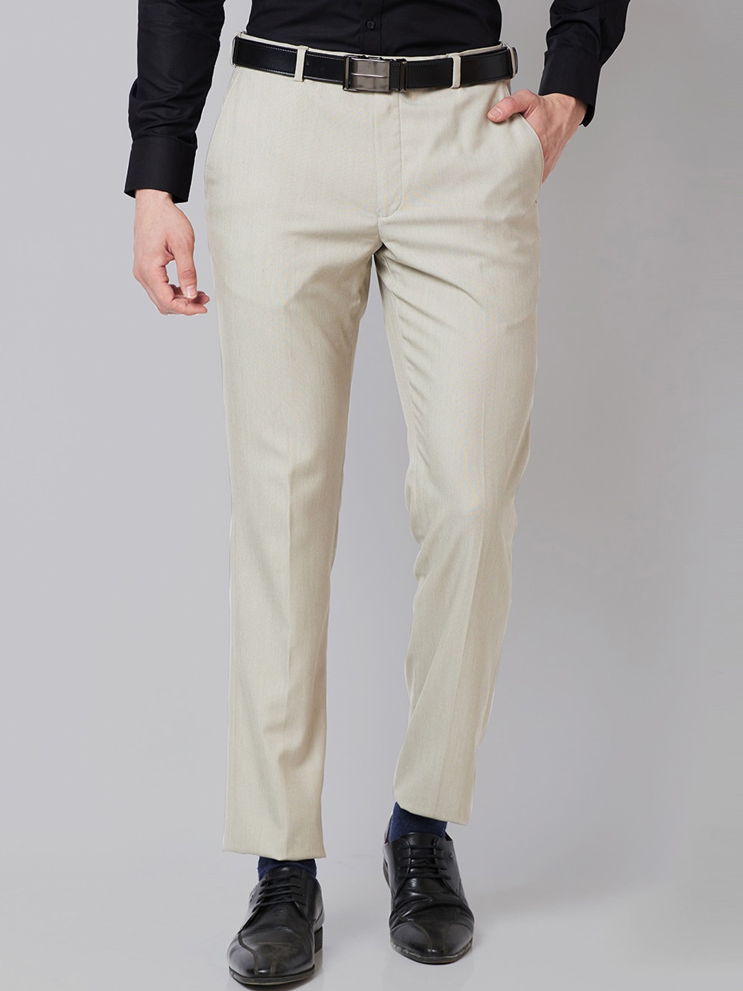 

Park Avenue Men Mid-Rise Formal Trousers, Beige