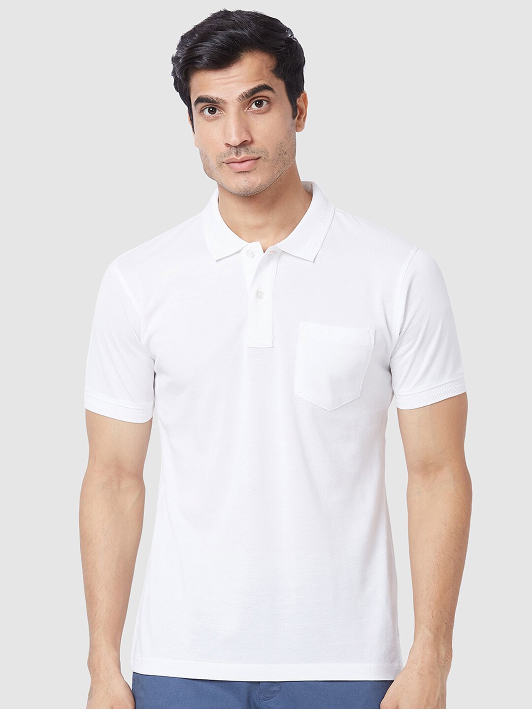 

ColorPlus Polo Collar Cotton T-shirt, White