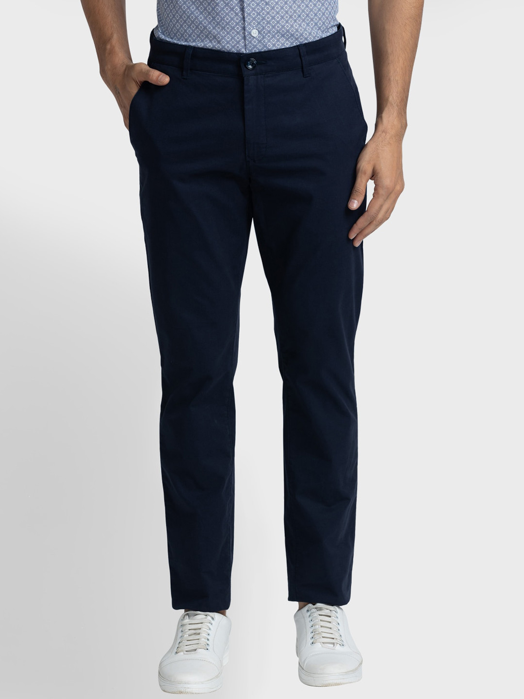 

ColorPlus Men Mid-Rise Chinos Trousers, Blue