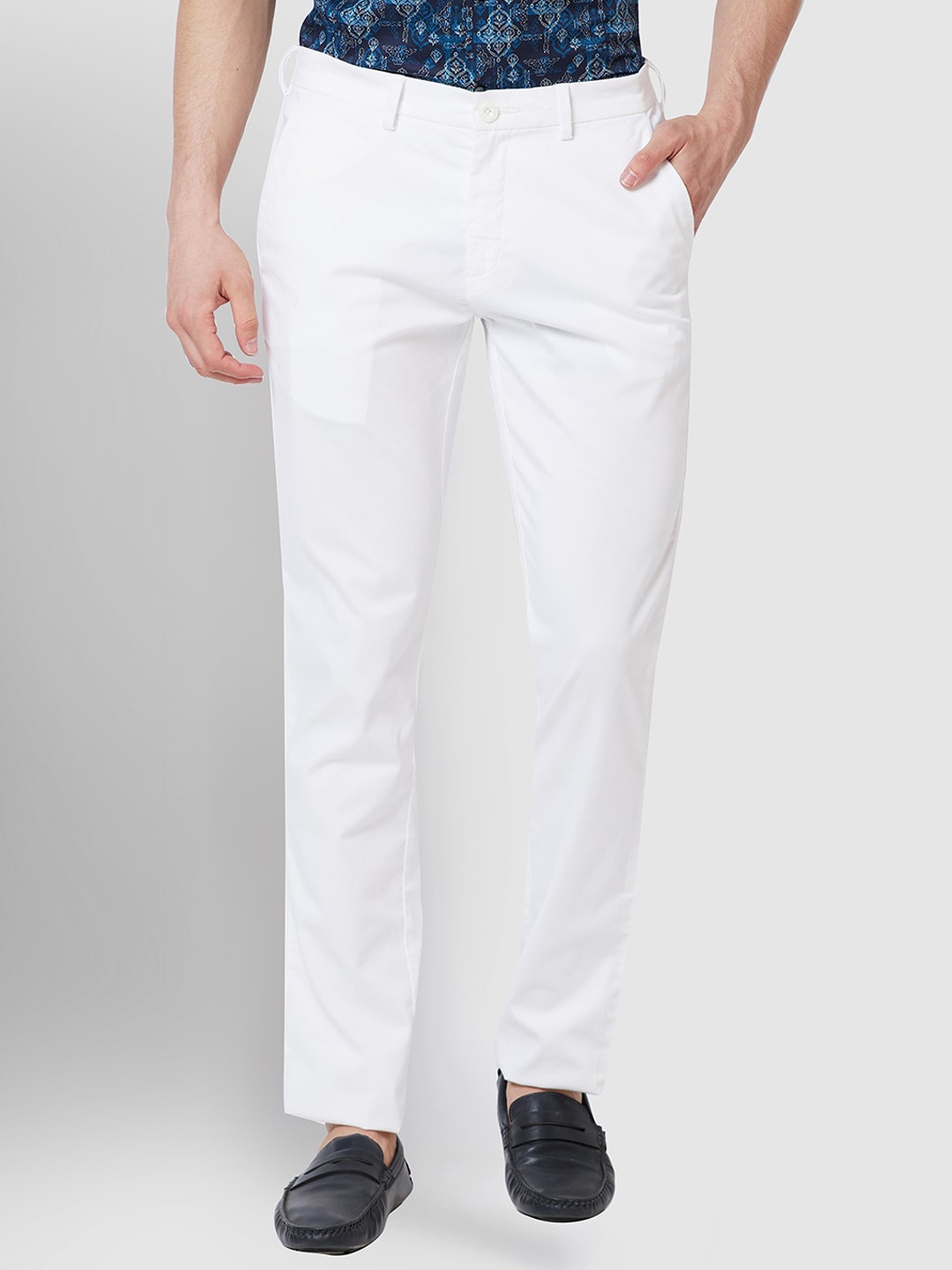 

ColorPlus Men Contemporary Fit Regular Trousers, White