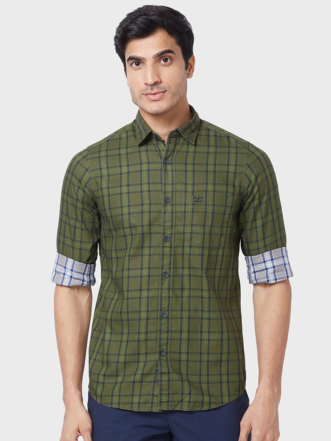 

ColorPlus Tartan Checked Casual Cotton Shirt, Green