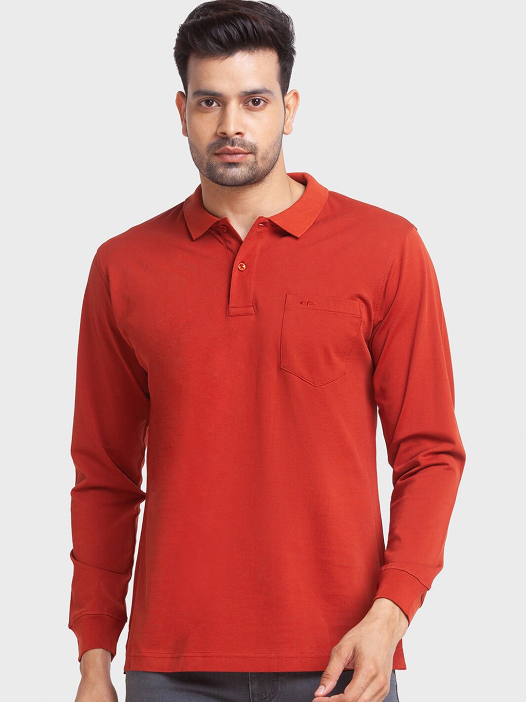 

ColorPlus Polo Collar Regular Fit Cotton T-Shirt, Red
