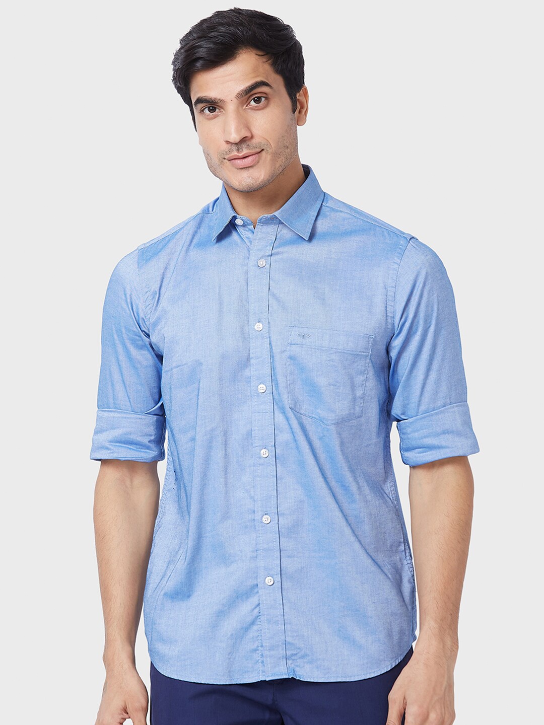 

ColorPlus Tailored Fit Spread Collar Cotton Shirt, Blue