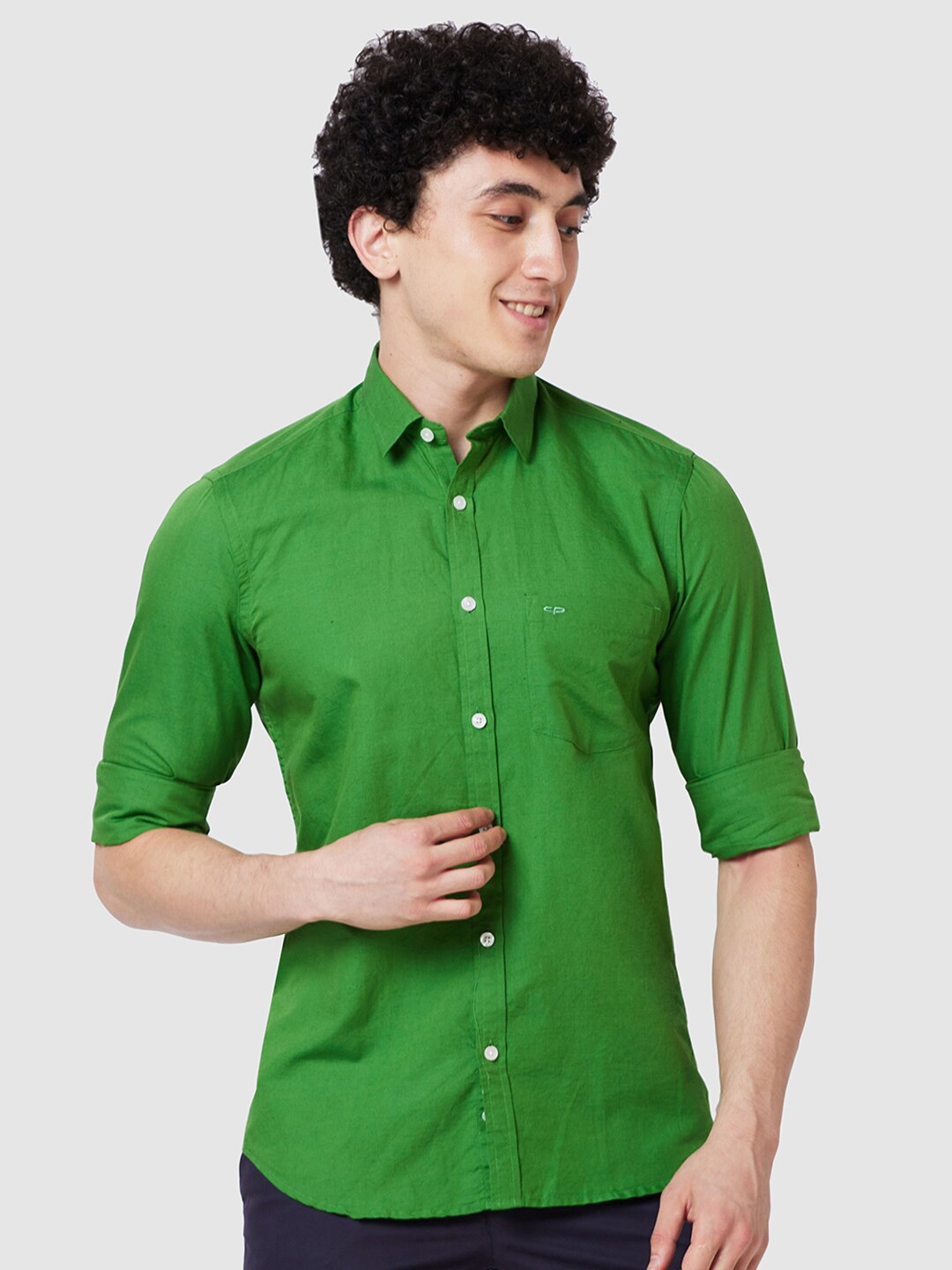 

ColorPlus Tailored Fit Spread Collar Casual Shirt, Green