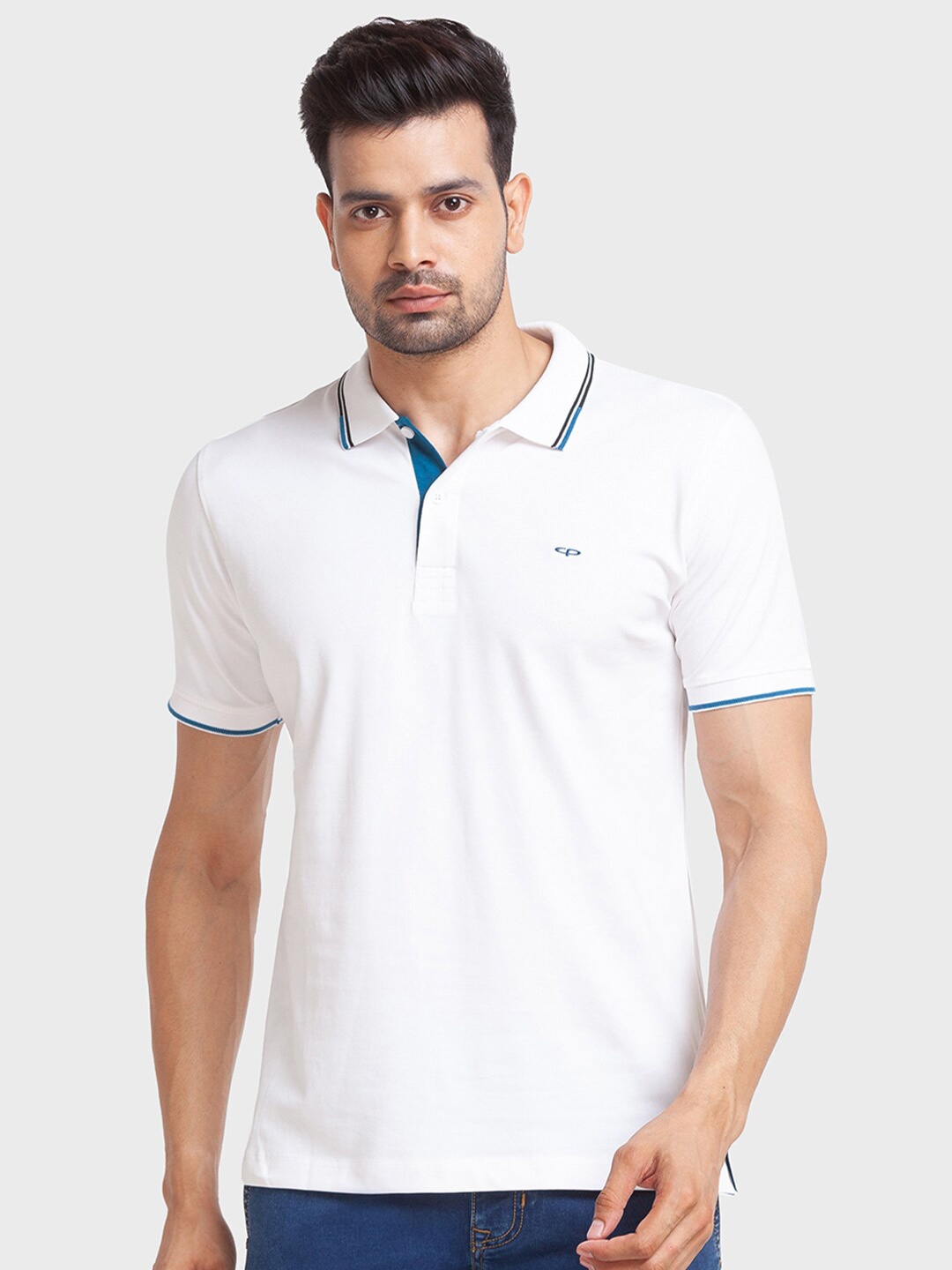 

ColorPlus Polo Collar Regular Fit Cotton Casual T-shirt, White