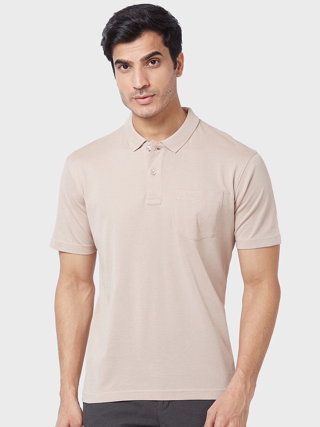 

ColorPlus Polo Collar Cotton T-shirt, Beige