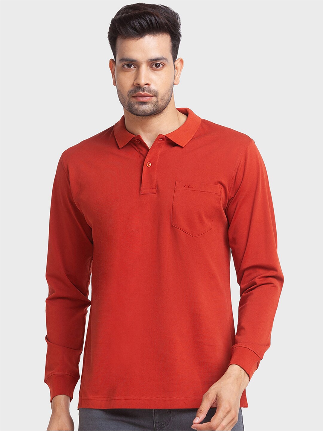 

ColorPlus Cotton Polo Collar Pockets T-shirt, Red