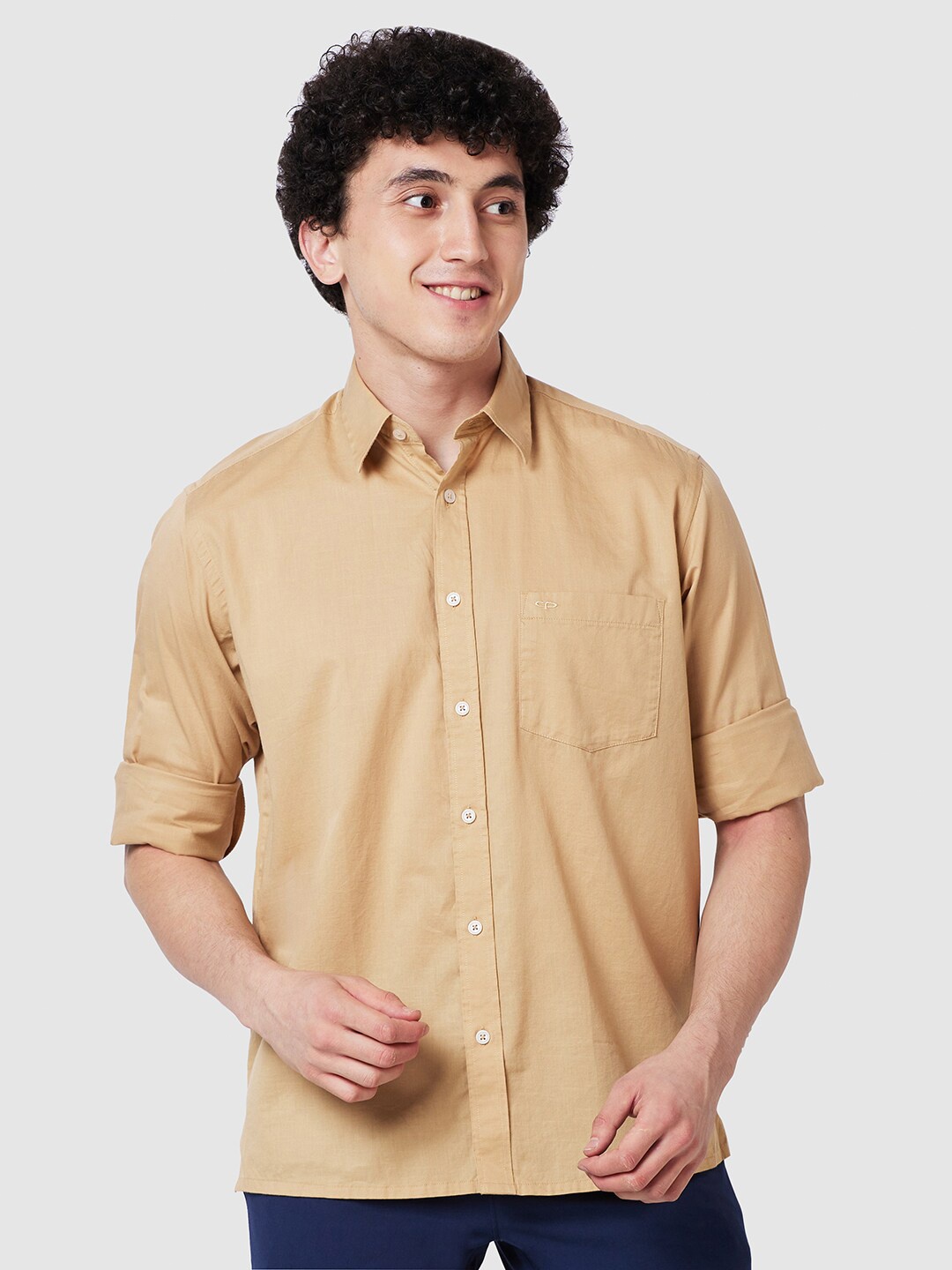 

ColorPlus Spread Collar Opaque Casual Shirt, Brown