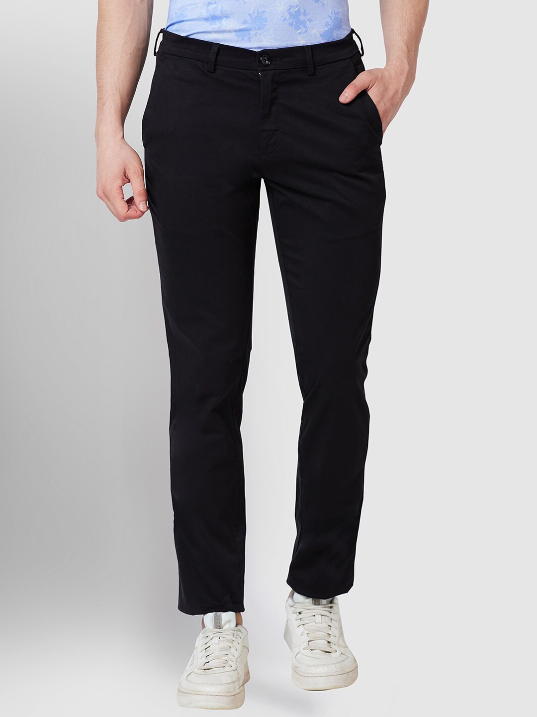 

ColorPlus Men Contemporary Fit Trousers, Black