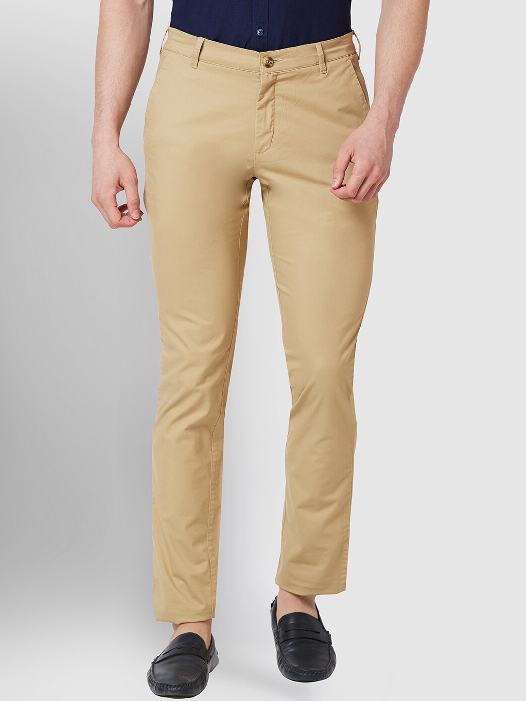 

ColorPlus Men Mid-Rise Contemporary Fit Trousers, Brown