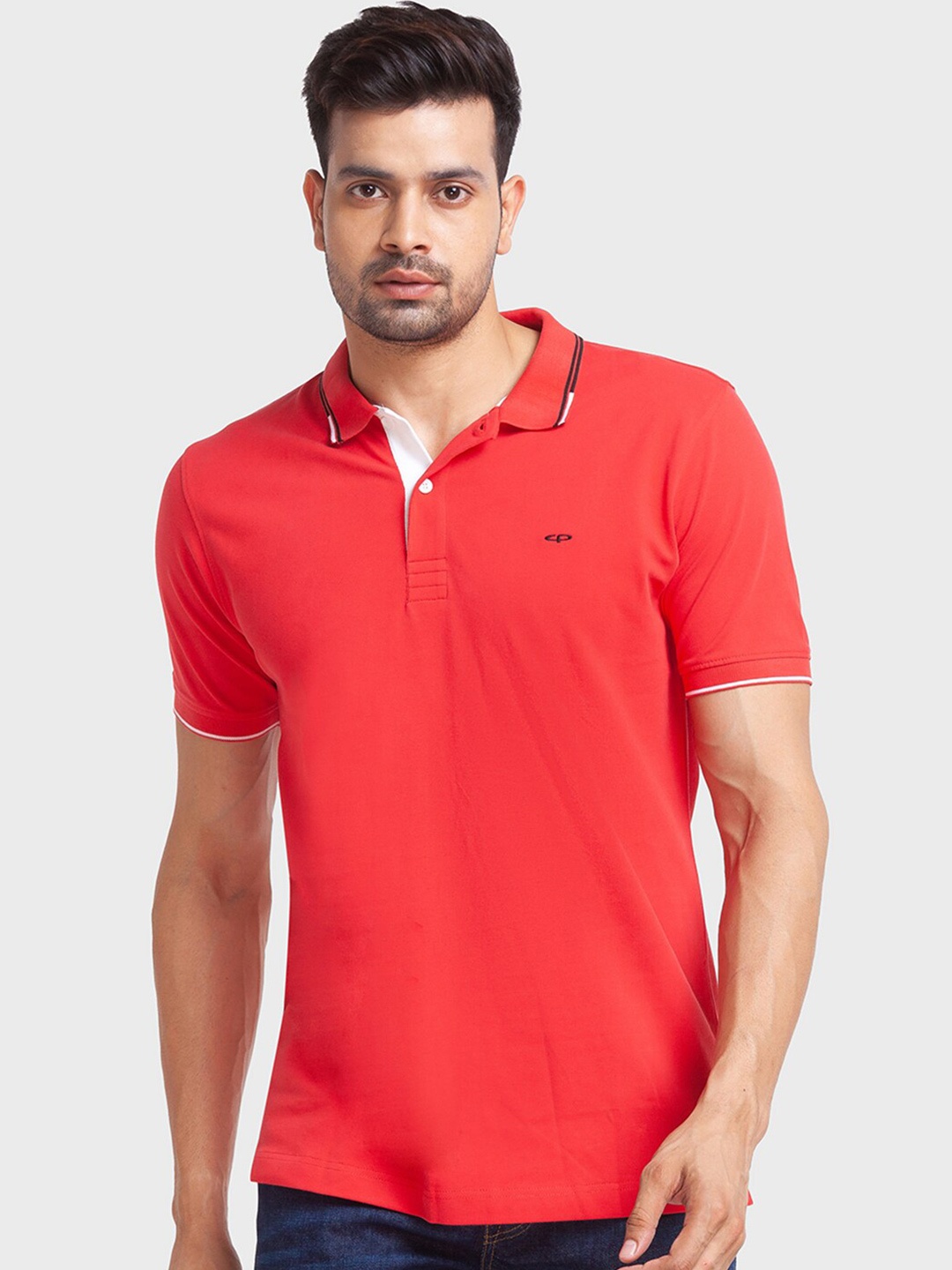 

ColorPlus Regular Fit Polo Collar Cotton T-shirt, Red