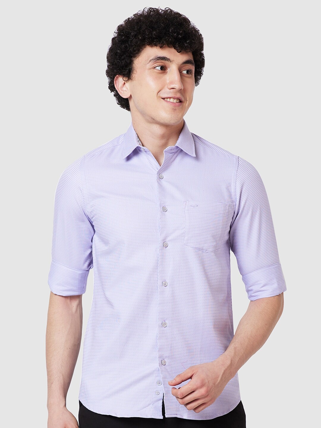 

ColorPlus Micro Ditsy Printed Opaque Cotton Casual Shirt, Violet