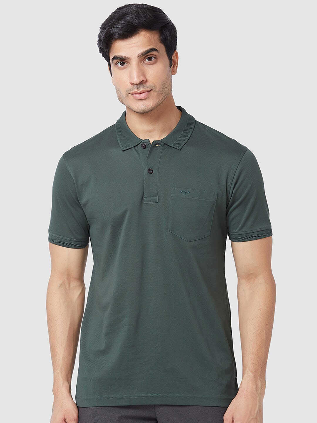 

ColorPlus Polo Collar Cotton T-shirt, Green