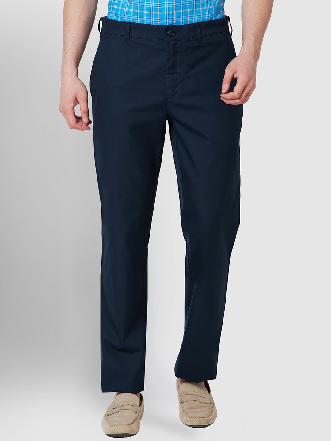 

ColorPlus Men Mid-Rise Cotton Chinos, Blue