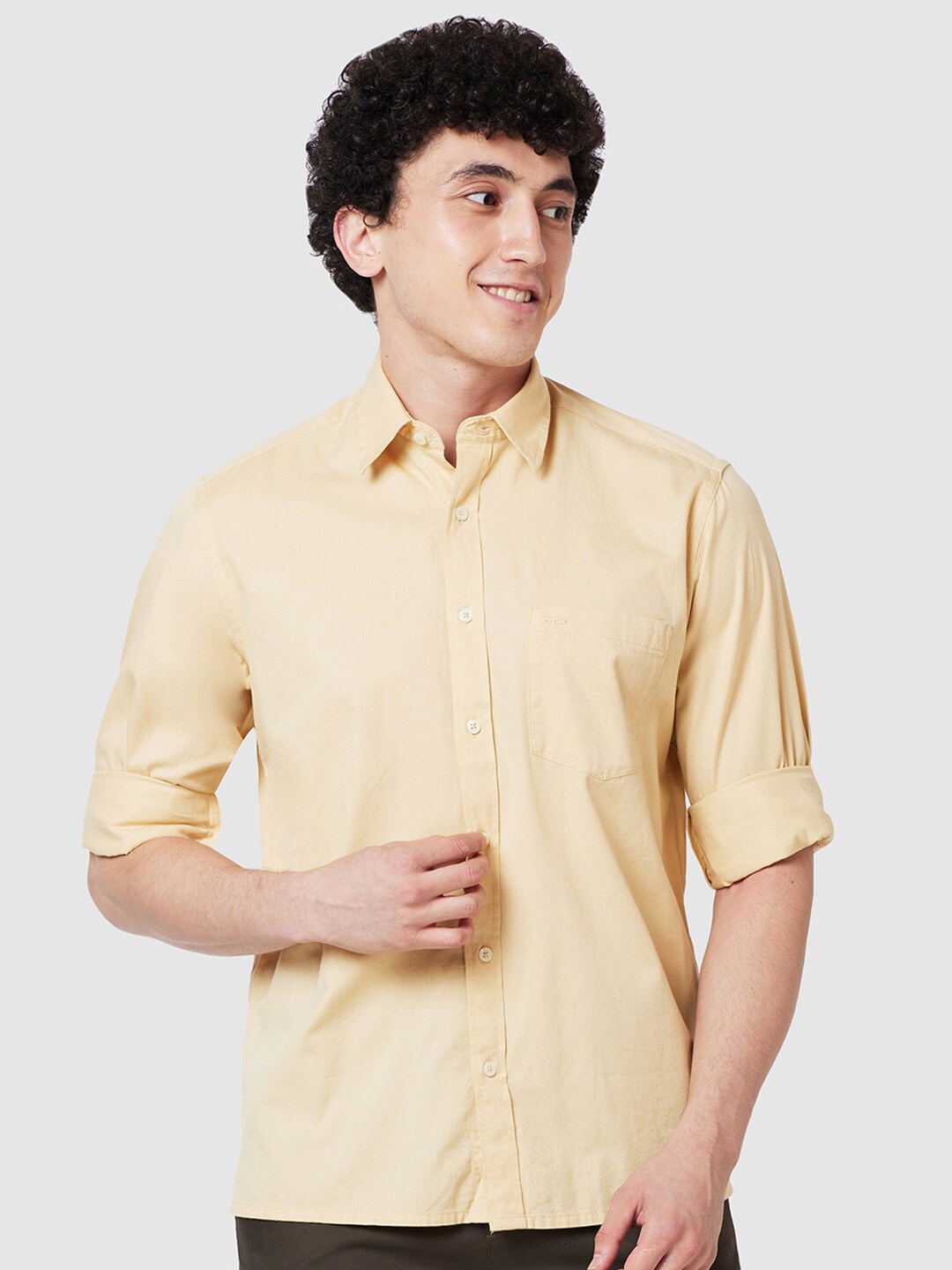 

ColorPlus Spread Collar Cotton Casual Shirt, Yellow