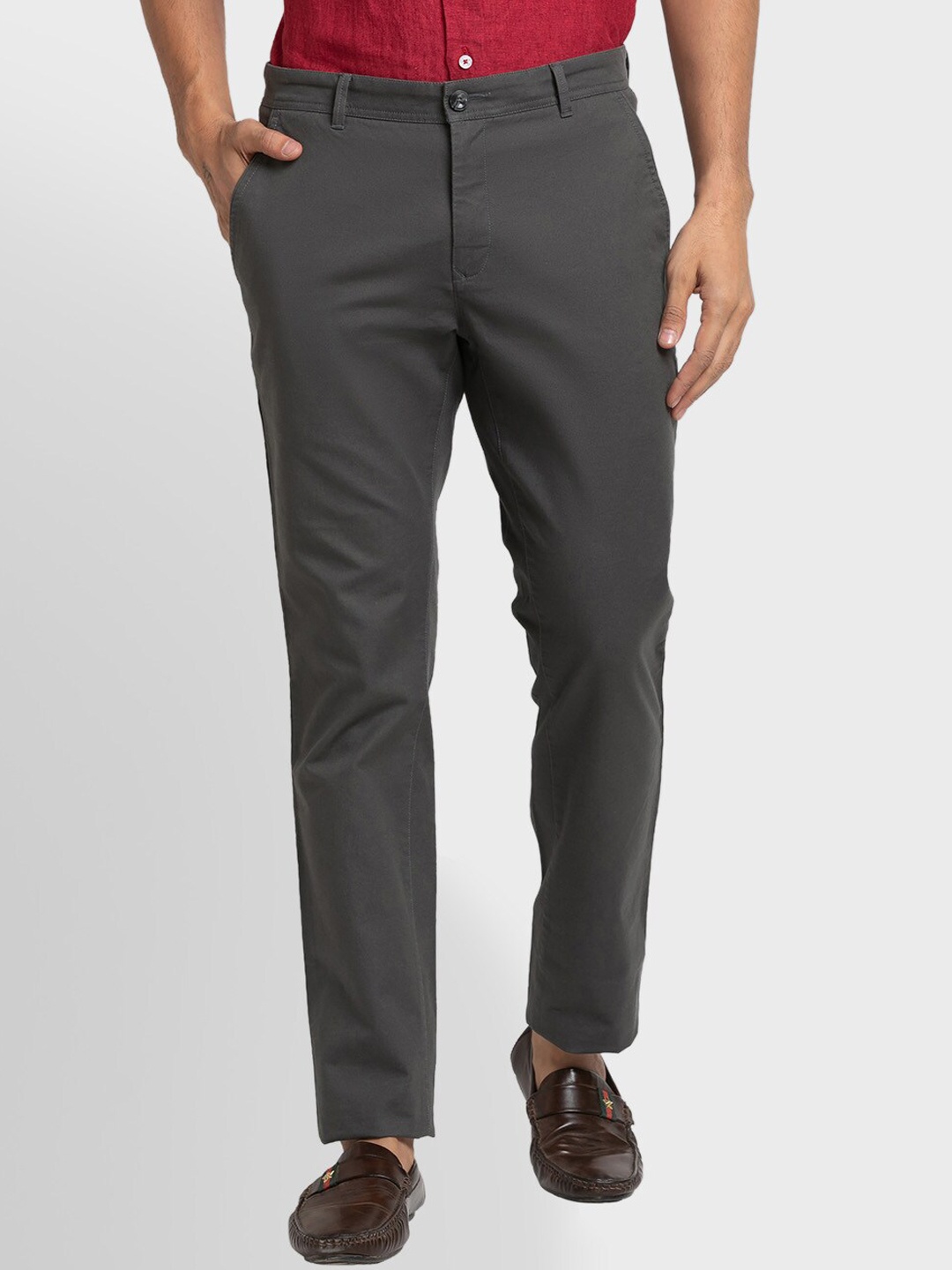 

ColorPlus Men Mid-Rise Chinos, Grey