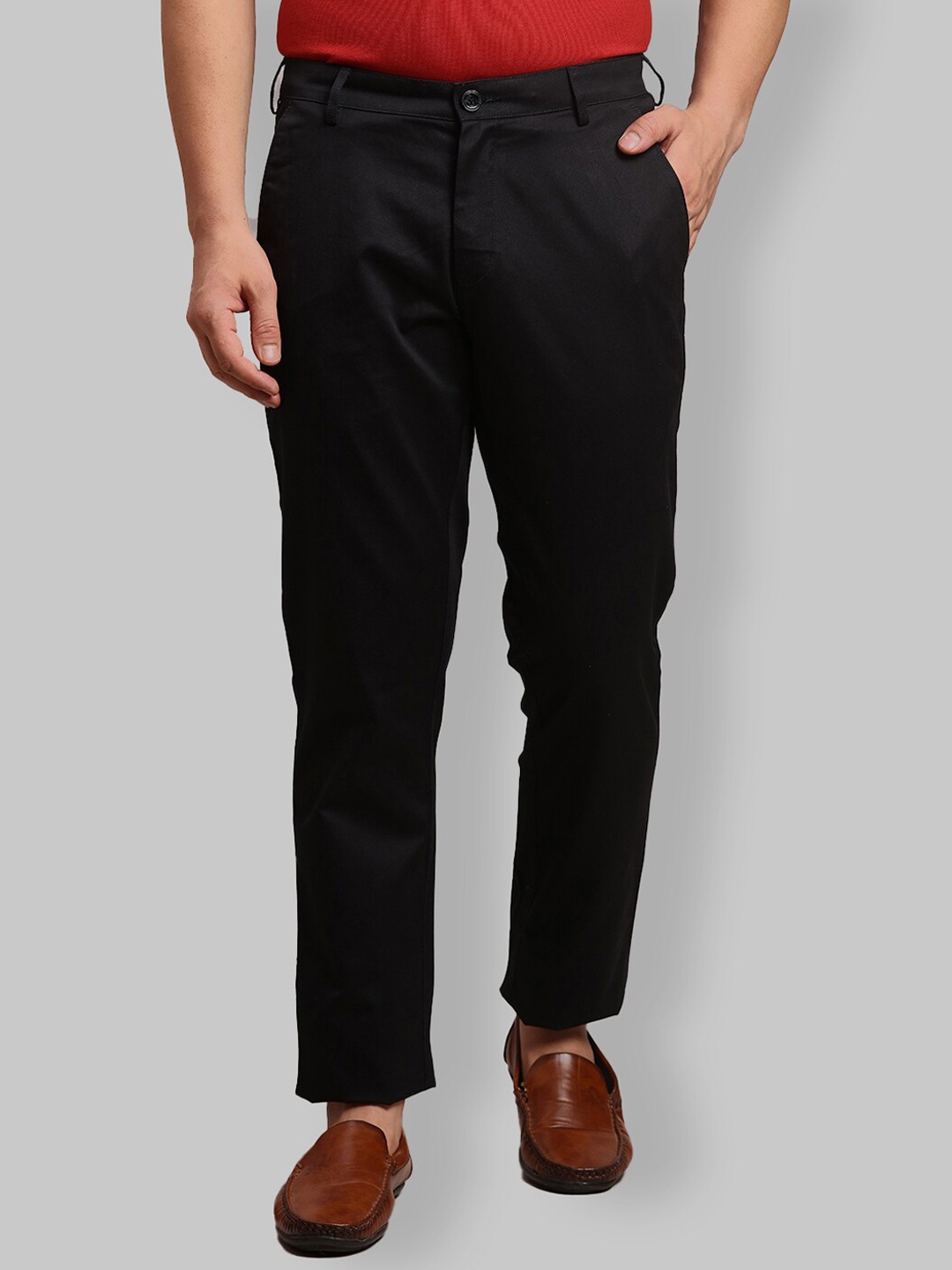 

ColorPlus Men Mid-Rise Cotton Chinos, Black