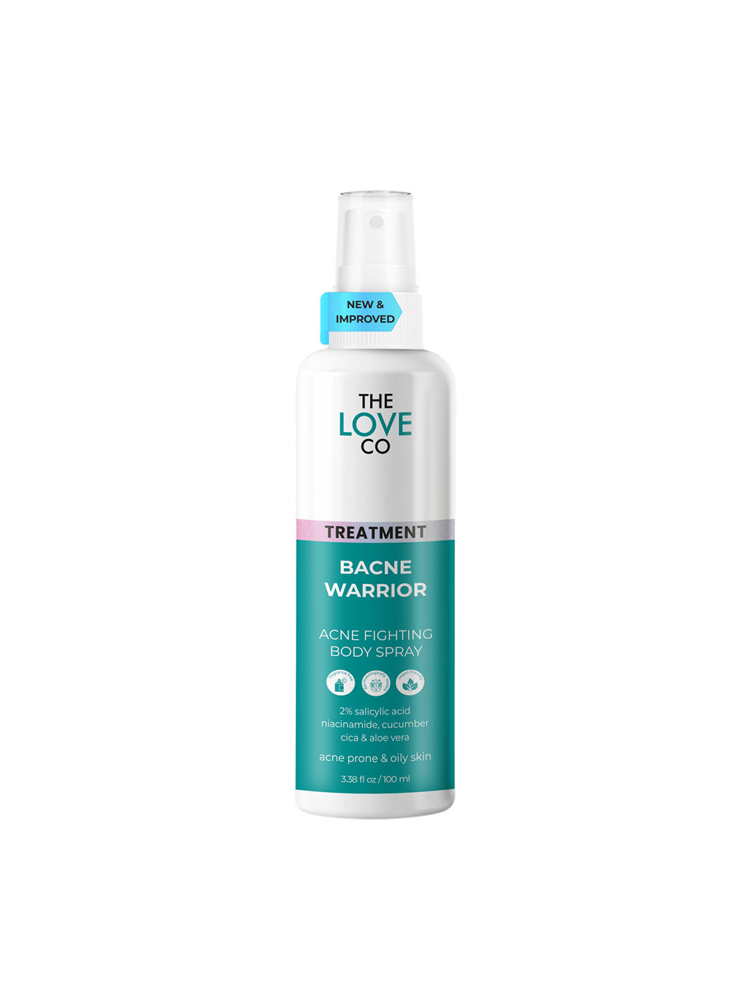 

The Love Co Bacne Warrior Acne Fighting Body Spray -100ml, White