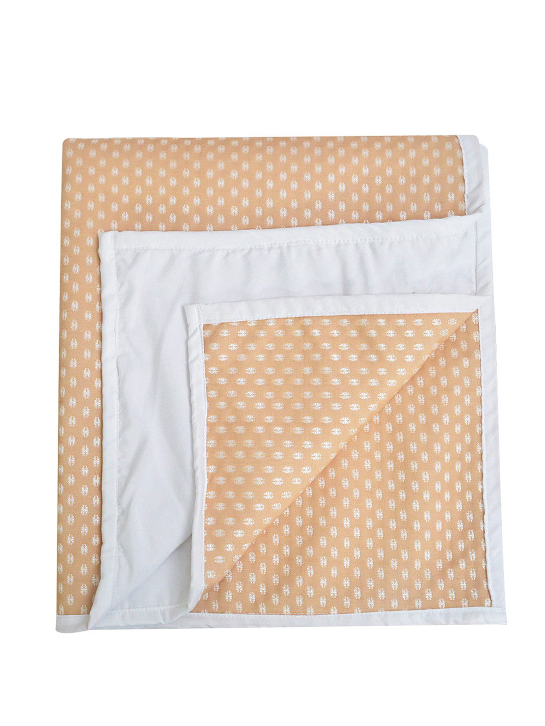 

Adbeni Kids Gold Toned & White Printed Cotton Waterproof Mattress Protector
