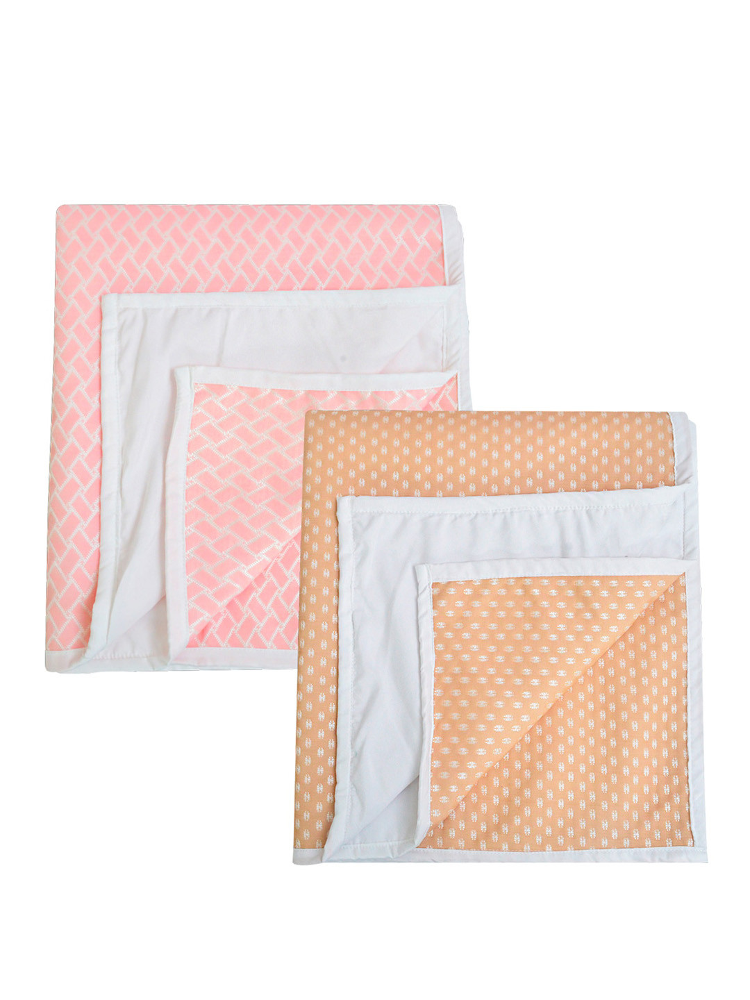 

Adbeni Kids Beige & Pink 2 Pieces Printed Waterproof Mattress Protector