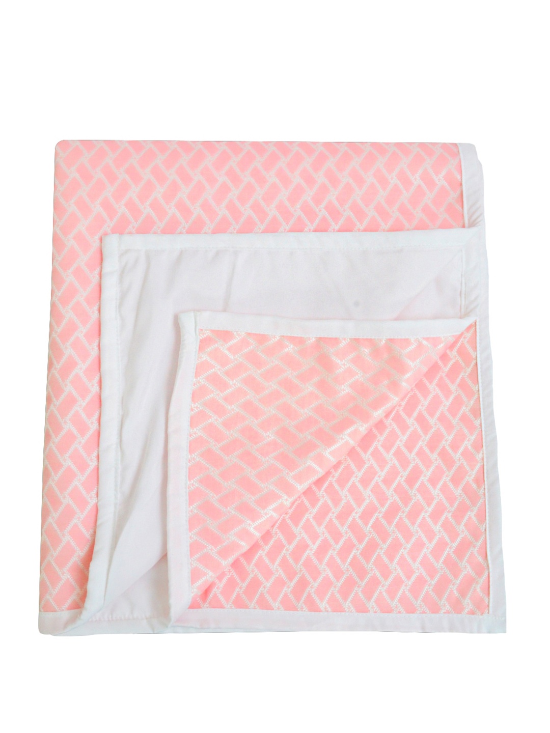 

Adbeni Kids Pink & White Printed Cotton Waterproof Mattress Protector