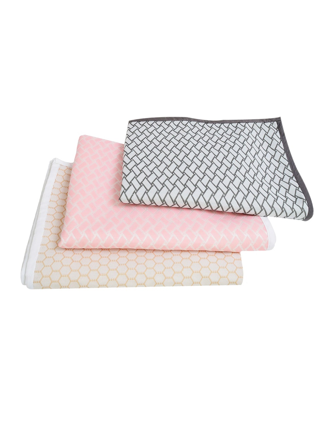 

Adbeni Kids Beige & Pink 3 Pieces Printed Waterproof Mattress Protector