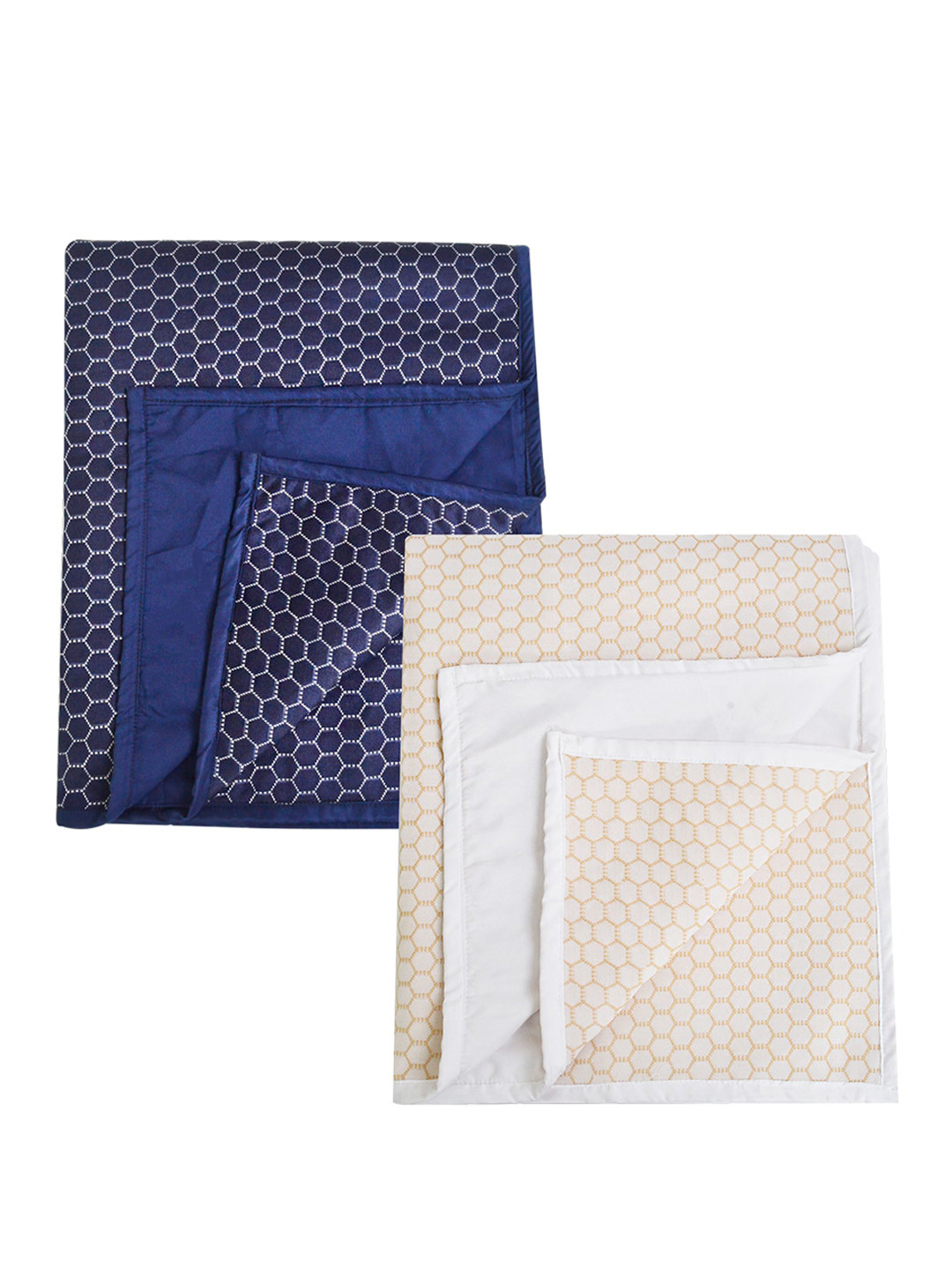 

Adbeni Kids Navy Blue & White 2 Pieces Printed Cotton Waterproof Mattress Protector