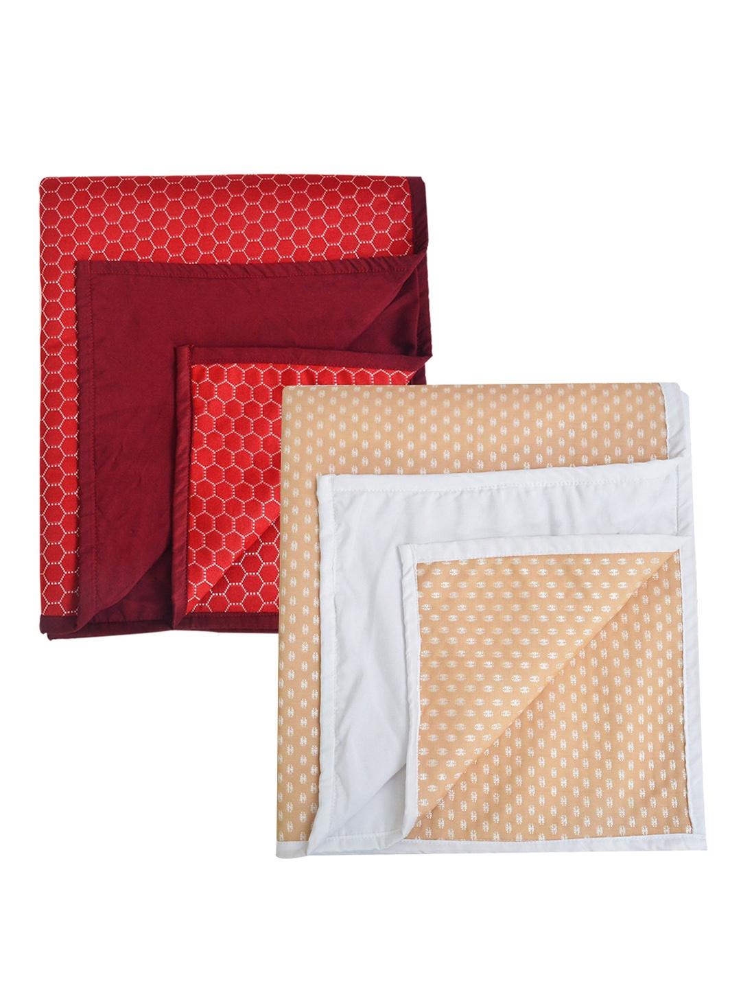 

Adbeni Kids Beige & Maroon 2-Pcs Printed Waterproof Mattress Protector