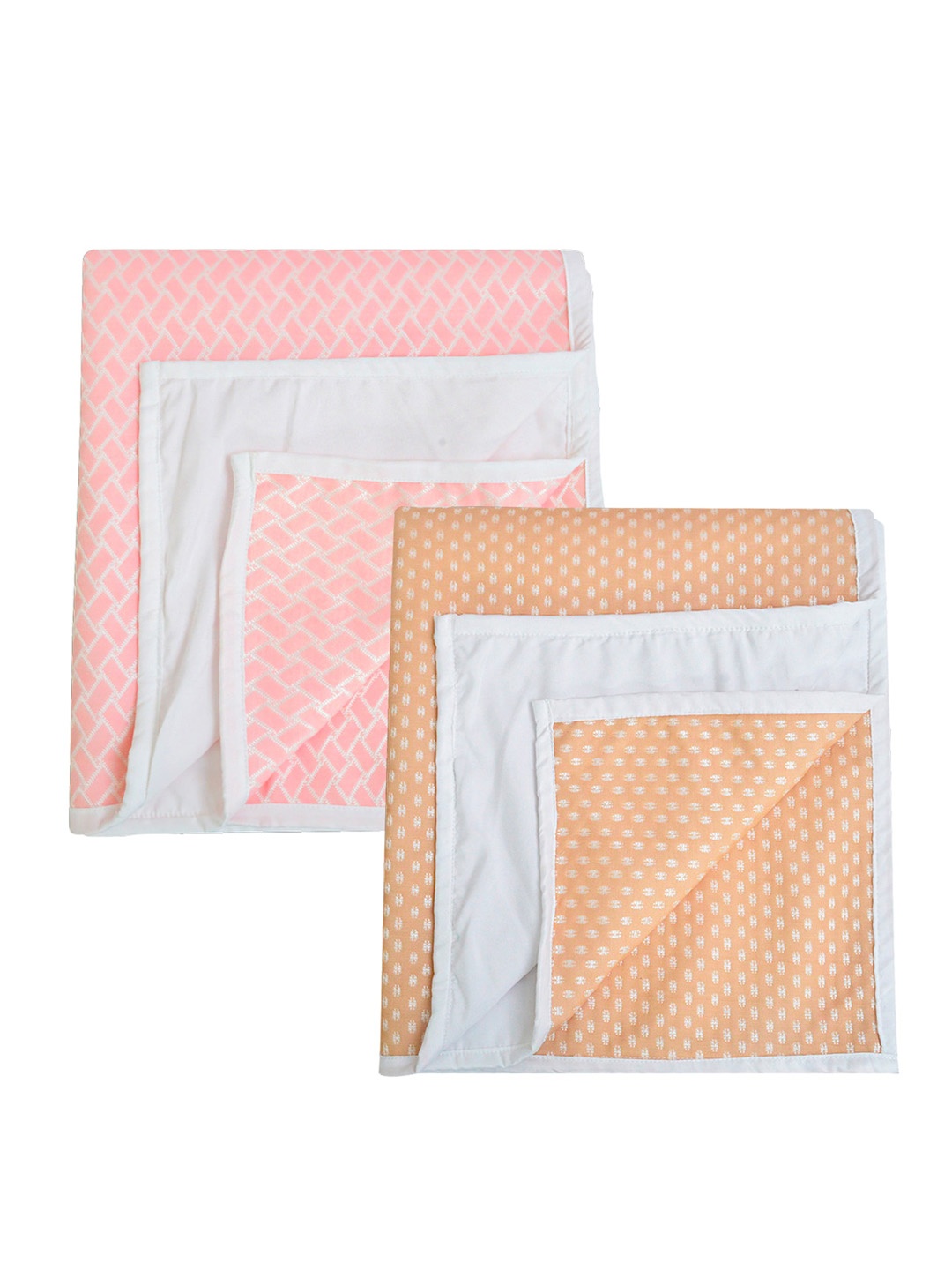 

Adbeni Kids Beige & Pink 2 Pieces Printed Waterproof Mattress Protector