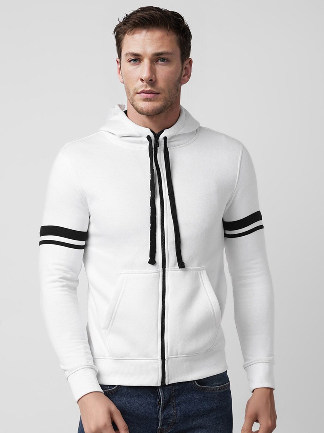 

UrbanMark Hooded Long Sleeve Cotton Sweatshirt, White