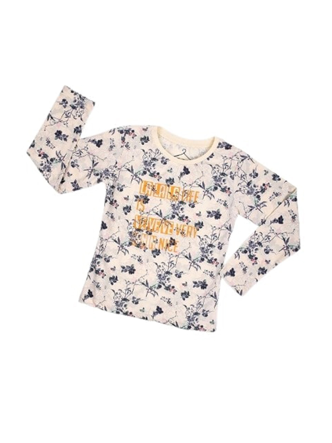 

PAMPOLINA Yellow Floral Print Flared Sleeve Cotton Top