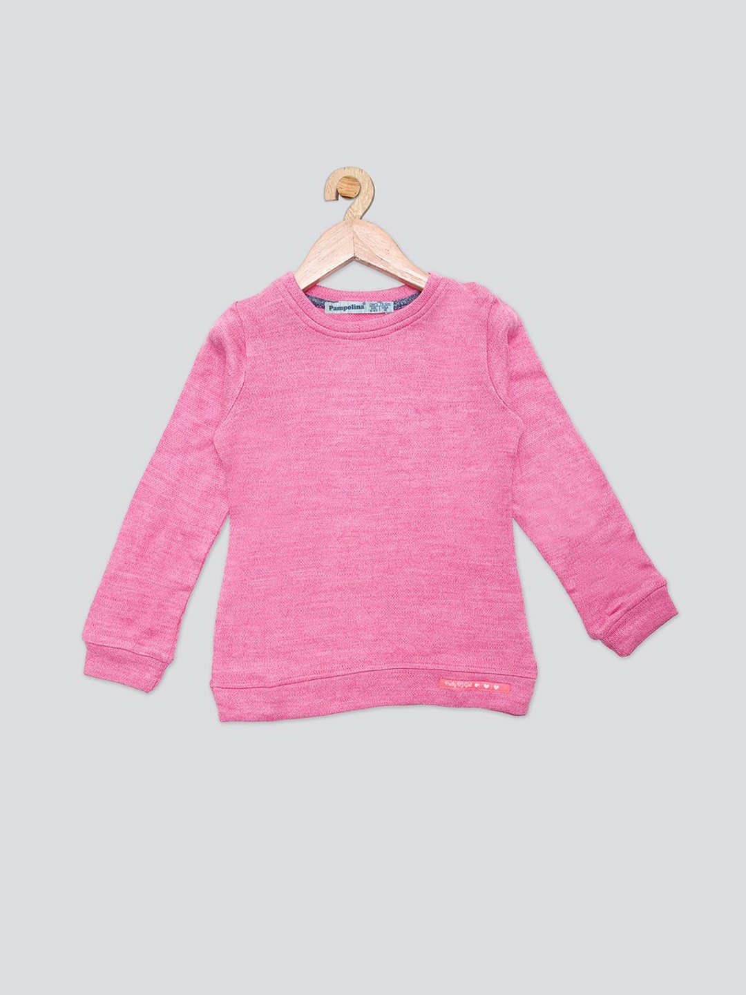 

PAMPOLINA Round Neck Woollen Sweater, Pink