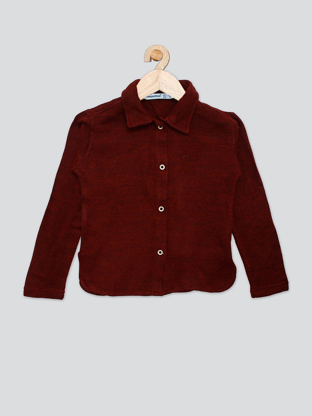 

PAMPOLINA Spread Collar Wollen Cardigan Sweater, Maroon